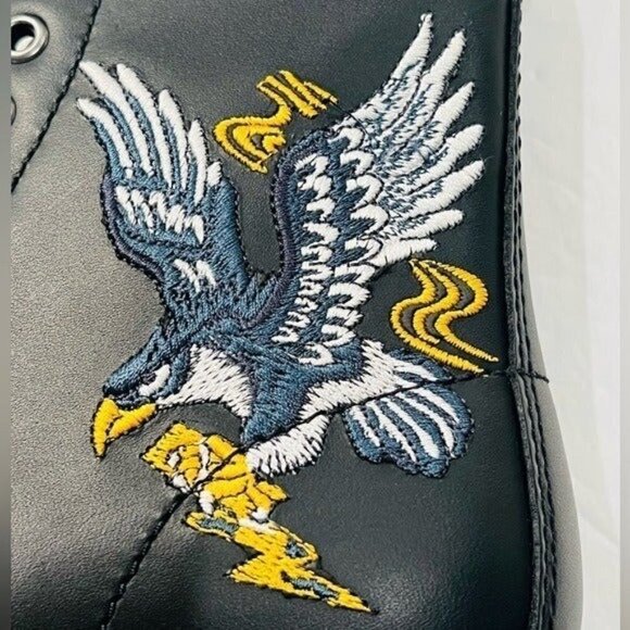 DR. MARTENS 1460 Souvenir Embroidered Leather Boot Winged Tiger Skull Size 5NEW - Picture 9 of 15